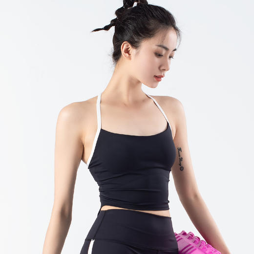 跃牌【化蝶双飞】系列拼色挂脖带胸垫吊带美背瑜伽服TM0110（可拆胸垫） 商品图6
