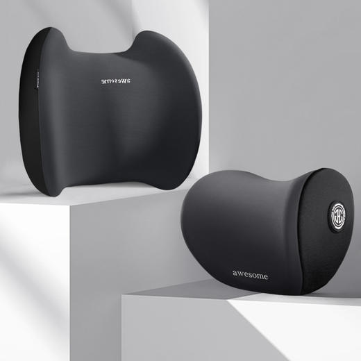 【透气不闷！冰丝护颈枕套装】汽车头枕车用护颈枕四季通用车上靠枕腰靠车载靠背垫车用记忆棉枕 商品图5