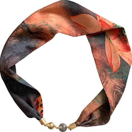 XSJ702 2023新款国风磁吸扣懒人小丝巾女时尚百搭护颈锁骨装饰项链配衬衫 商品图4