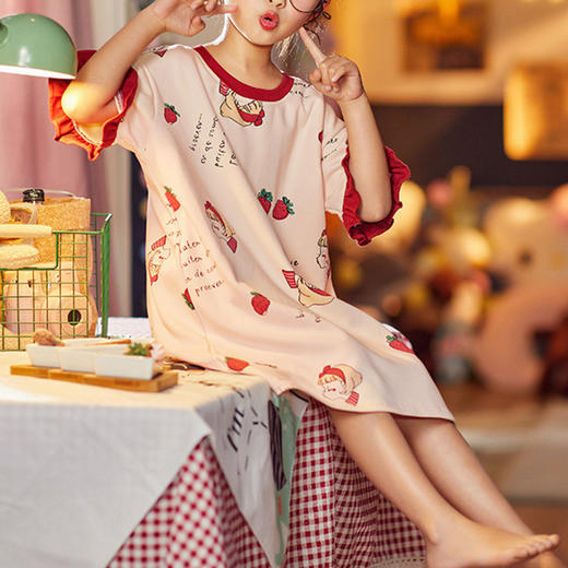 裁缝学苑TG69夏季儿童睡裙短袖女童家居服睡衣纸样图版型打版裁剪 商品图0