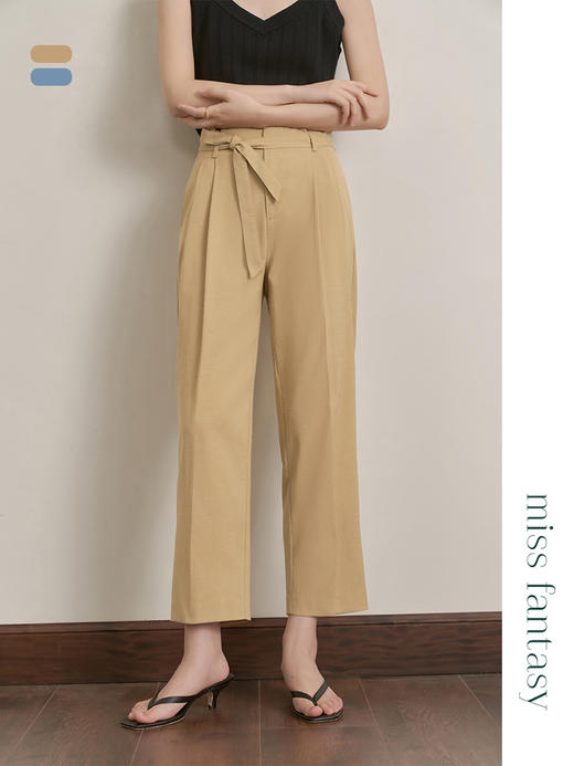 日本科技纤维 麻感褶锏纸袋裤FB4264235 商品图2