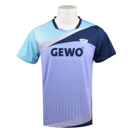 GEWO杰沃乒乓球衣FN08炫彩捷沃专业乒乓球服运动T恤速干透气印花比赛服蓝色 商品图1