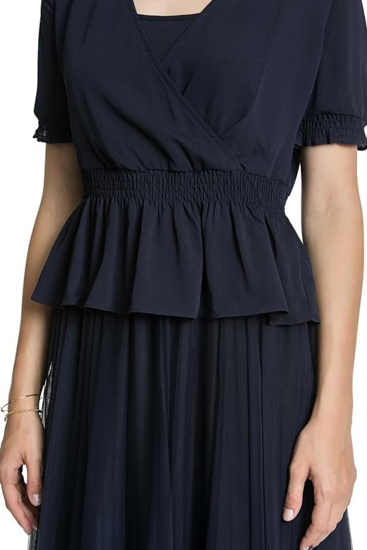 J+C 深蓝束腰连衣纱裙 3266 商品图3