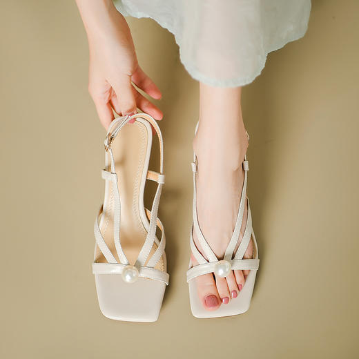 简约时尚，一字带细高跟凉鞋YSL0115 商品图11