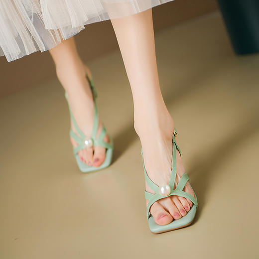 简约时尚，一字带细高跟凉鞋YSL0115 商品图2