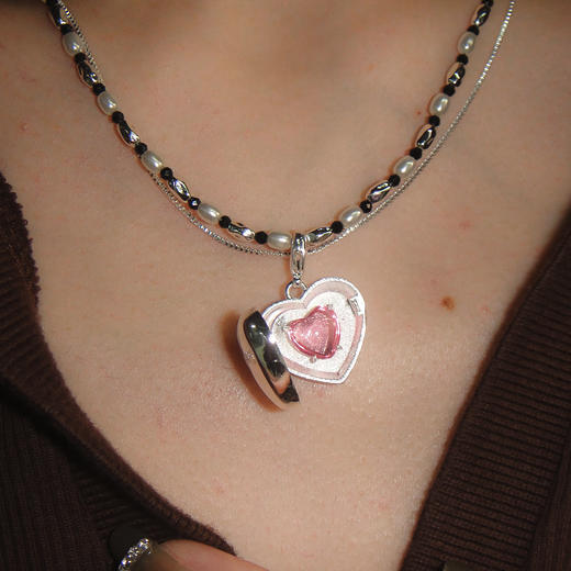 MINT THERAPY 金属双链爱心项链 商品图2