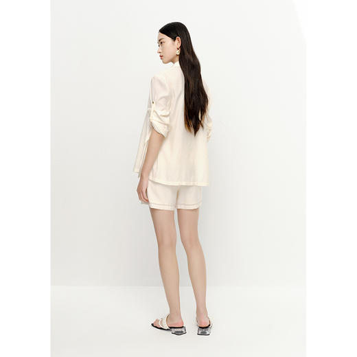 NEELLY纳俪商场同款西装外套女可调节袖轻薄夏季防晒套装阔腿短裤N23051Z01139 商品图3