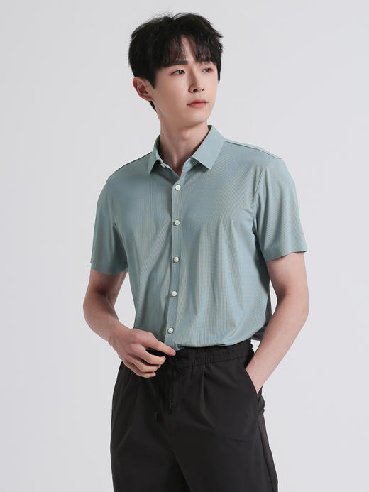 callisto绿色小千鸟格混纺衬衫 SSTSS205T 商品图1