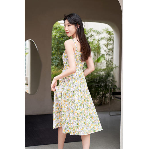 NEELLY纳俪法式碎花连衣裙女中长款小清新度假吊带裙收腰显瘦夏季N23044R03331 商品图3