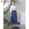 两三事  一路相随 夏季时尚拼色百褶裙洗水牛仔半身裙 商品缩略图0