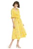 SUMMER & SAGE 黄色V领束腰印花连衣裙 3132 商品缩略图4