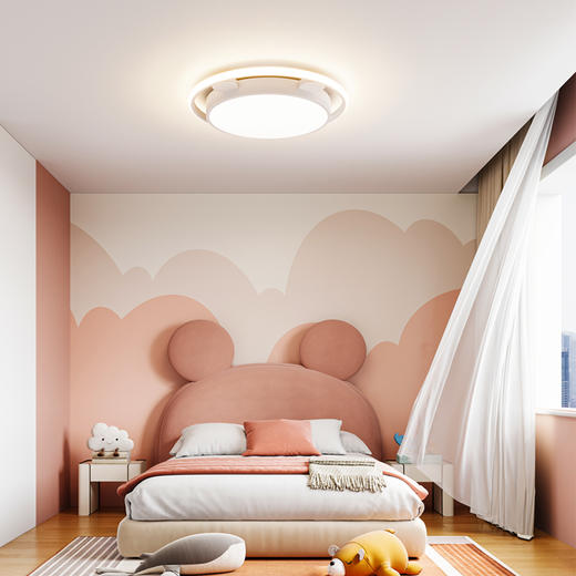 欧普（OPPLE）萌萌熊卧室设计美学简约现代圆形声控儿童房吸顶灯 商品图3