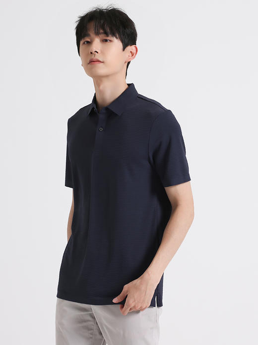 callisto深蓝色微泡肌理T恤 SSTSS140C 商品图1