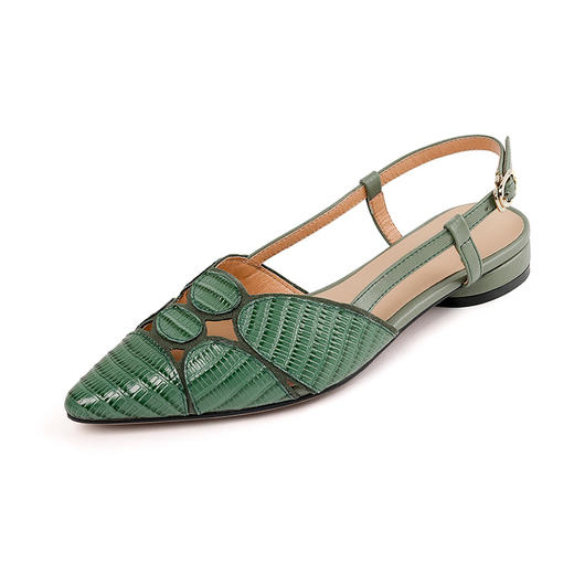 舒适百搭，里外全头层皮复古鳗鱼纹包头拖鞋PS1338 商品图11