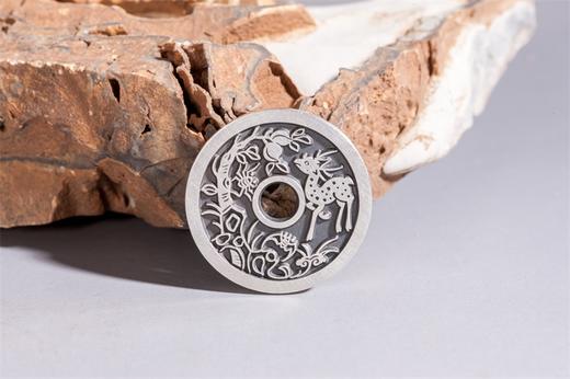 矩德泉坊 纯银手作   五福背福禄寿喜（2.8厘米版）577 商品图4