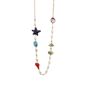 订购5个月到｜Gripoix Paris-Sea Life-海洋生物 琉璃珍珠 长项链（多种戴法）［法国设计师］