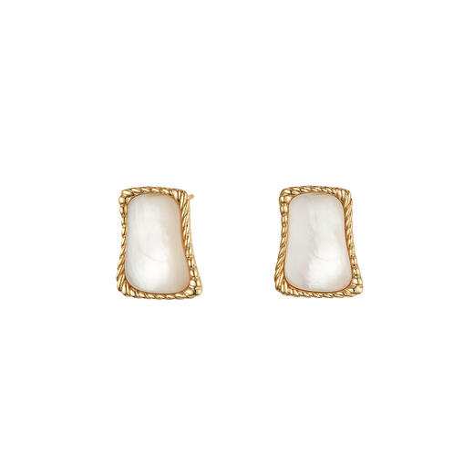 INBA069 一抹流光-白贝母画框耳环 ｜INCH EDITION 时光不惑系列【限时价】 商品图3