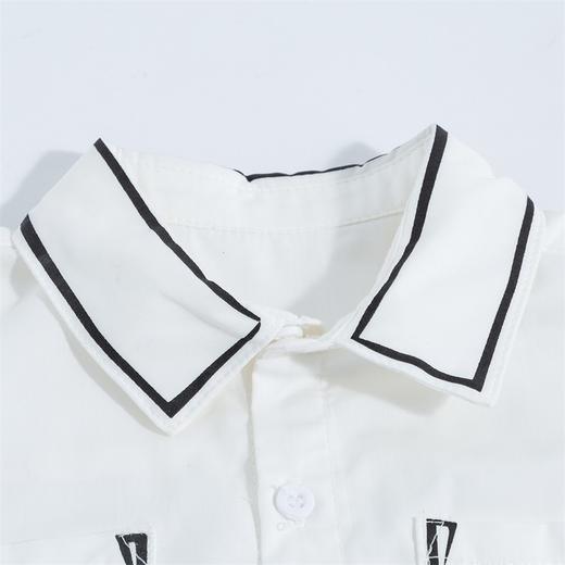 【商场同款】迪士尼童装 男童帅气学院风米奇短袖夏季新款时尚白衬衫 商品图6