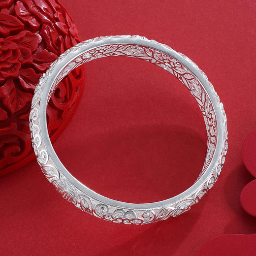 子佩集S990银聚福缘手镯【HSSZ】花丝 商品图1