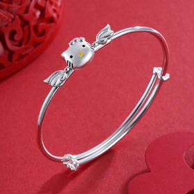 子佩集S990银天使KT猫手镯【MY-SY-002】推拉2604