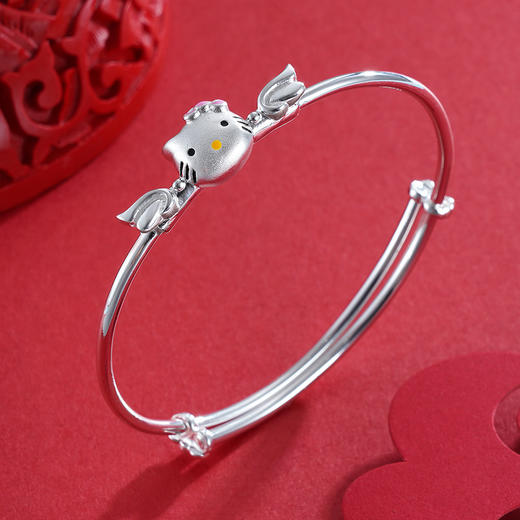 子佩集S990银天使KT猫手镯【MY-SY-002】推拉2304 商品图2