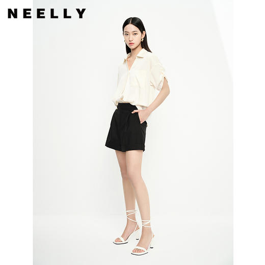 NEELLY纳俪商场同款高腰直筒设计西装短裤女夏季新款休闲阔腿裤子N23052H01160 商品图1