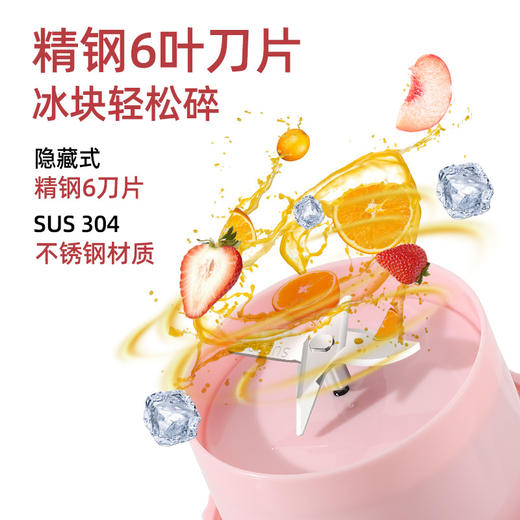 2023新款USB充电迷你家用水果榨汁杯6刀片便携式电动水果汁搅拌杯 商品图1