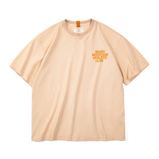 马登女装 美式休闲马卡龙色短袖t恤植绒字母印花全棉圆领体恤 商品图7