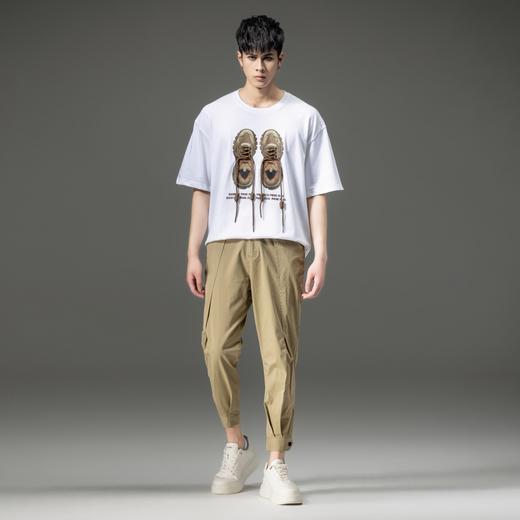 PINLI品立男装春夏修身裤子微弹水洗棉卡其休闲裤哈伦小脚九分裤B201117068 商品图3