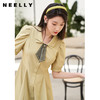 NEELLY纳俪商场同款双层领连衣裙女夏季新款泡泡袖高腰A字裙通勤N23044Y04417 商品缩略图2