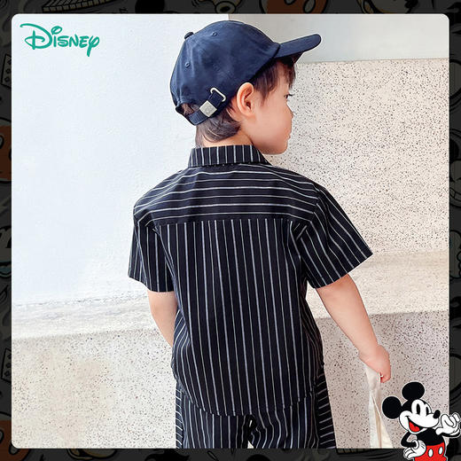 迪士尼童装 米奇宽松短袖夏季新款学院风衬衫男童翻领帅气上衣 商品图3