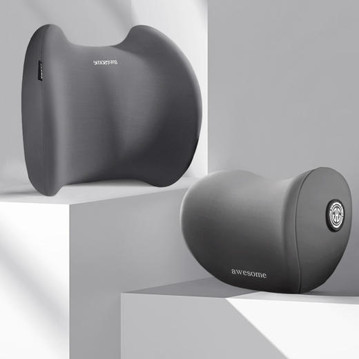 【透气不闷！冰丝护颈枕套装】汽车头枕车用护颈枕四季通用车上靠枕腰靠车载靠背垫车用记忆棉枕 商品图7