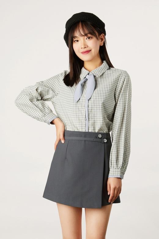 amadella 绑带领结格纹衬衣 11105 商品图0