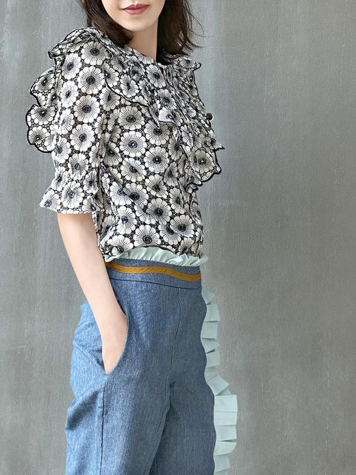 TYNVIE 车花泡泡袖衬衫 商品图7