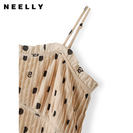 NEELLY纳俪商场同款夏季复古波点吊带连衣裙女中长款A字裙大摆裙N23051Y01119 商品图1