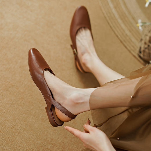 舒适圆头，里外全头层皮舒适包头凉鞋PS1339 商品图7