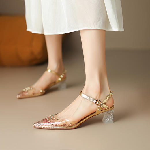 时尚性感，舒适超软女人亮片水钻凉鞋ZYY-A412 商品图0