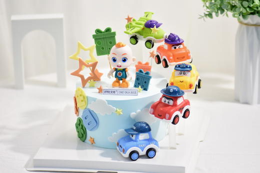 【超级宝贝jojo】动物奶油、新鲜水果布丁夹心、原味戚风蛋糕胚！小朋友喜欢的，超级宝贝jojo主题蛋糕~ 商品图2