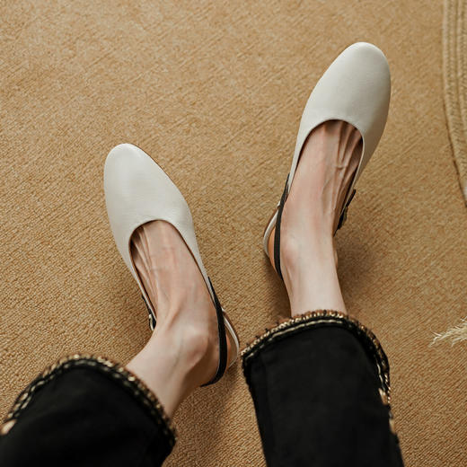 舒适圆头，里外全头层皮舒适包头凉鞋PS1339 商品图2