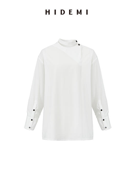 HIDEMI 极简设计感多穿镂空不对称纽扣衬衫 商品图4