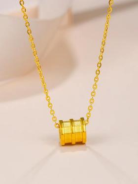 百货世界-中国珠宝足金小蛮腰吊坠送彩银项链