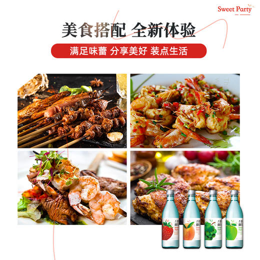 韩国超水甜蜜派对配制酒360ml苹果味/草莓味/桃子味 14度微醺冰镇冷藏别有滋味 220036/220037/220039 商品图3