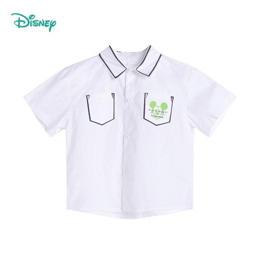 【商场同款】迪士尼童装 男童帅气学院风米奇短袖夏季新款时尚白衬衫 商品图4