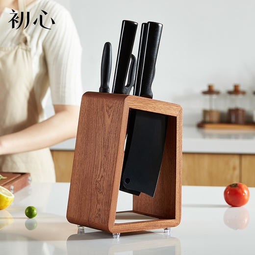 初心| 乌檀木实木刀架 商品图0