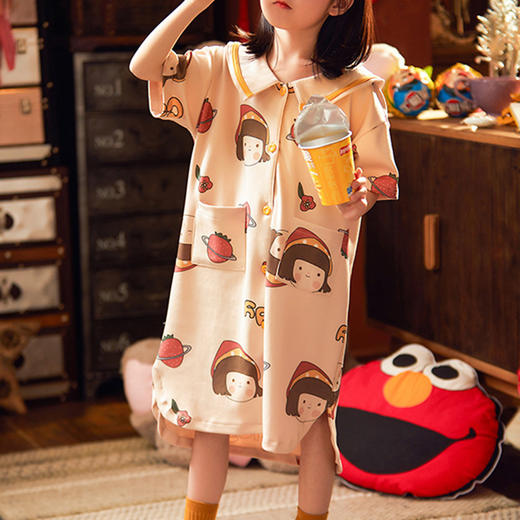 裁缝学苑TG70 儿童睡衣纸样女童睡裙开衫家居服童装衣服裁剪图样 商品图1