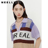 NEELLY纳俪商场同款拼色字母polo领针织连衣裙女夏季短袖薄款裙子N23052Y01158 商品缩略图2