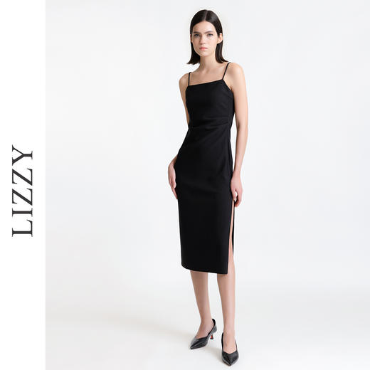 LIZZY 优雅气质名媛风修身显瘦开叉吊带裙打底单穿连衣裙7800 商品图2
