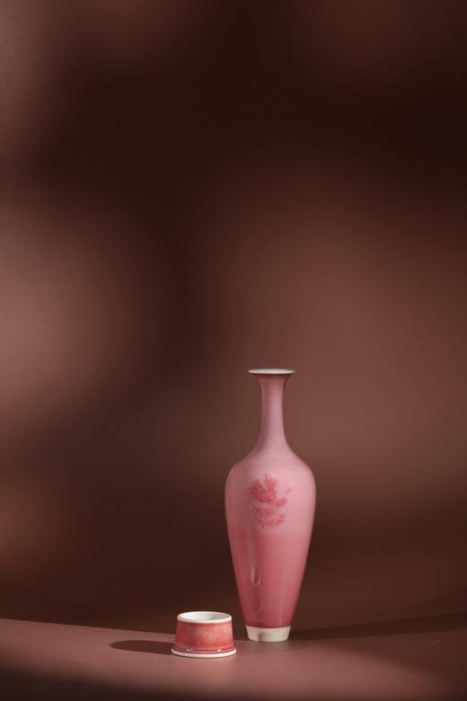 豇豆红 柳叶瓶 谷雨山房  商品图2