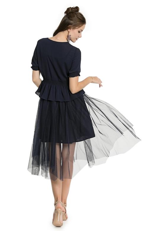 J+C 深蓝束腰连衣纱裙 3266 商品图2