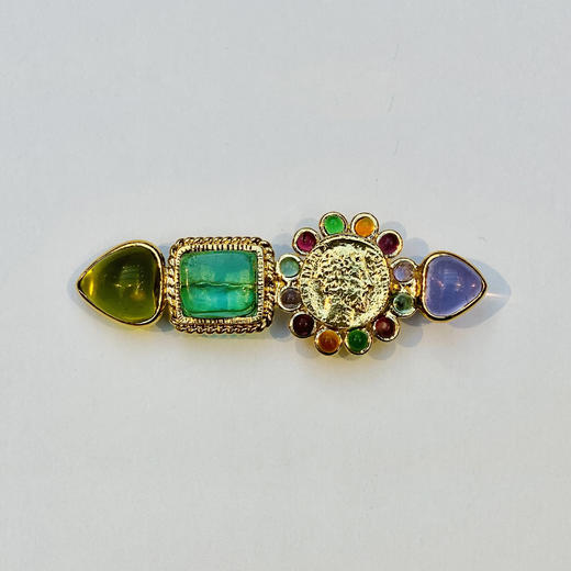 订购5个月到｜Gripoix Paris-Summer in Greece-琉璃 金币 胸针［法国设计师］ 商品图2